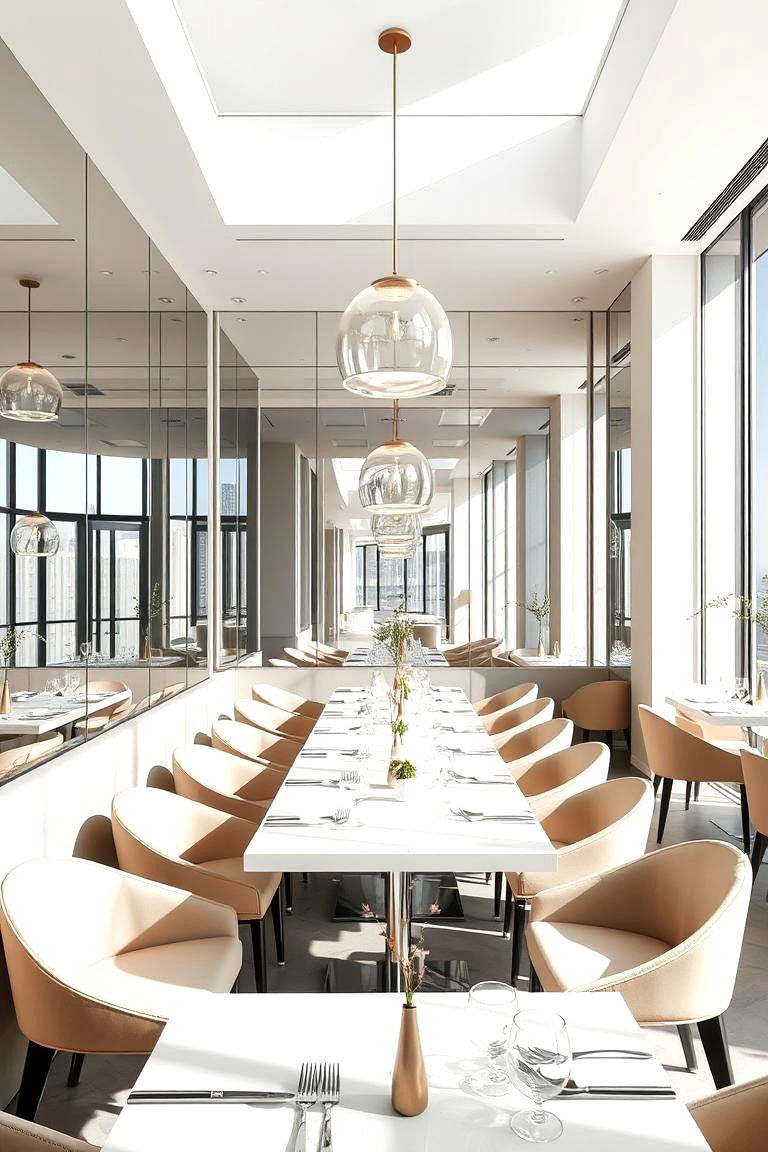 Mirror and Light Combination - 24 Dining Room Wall Decor Ideas