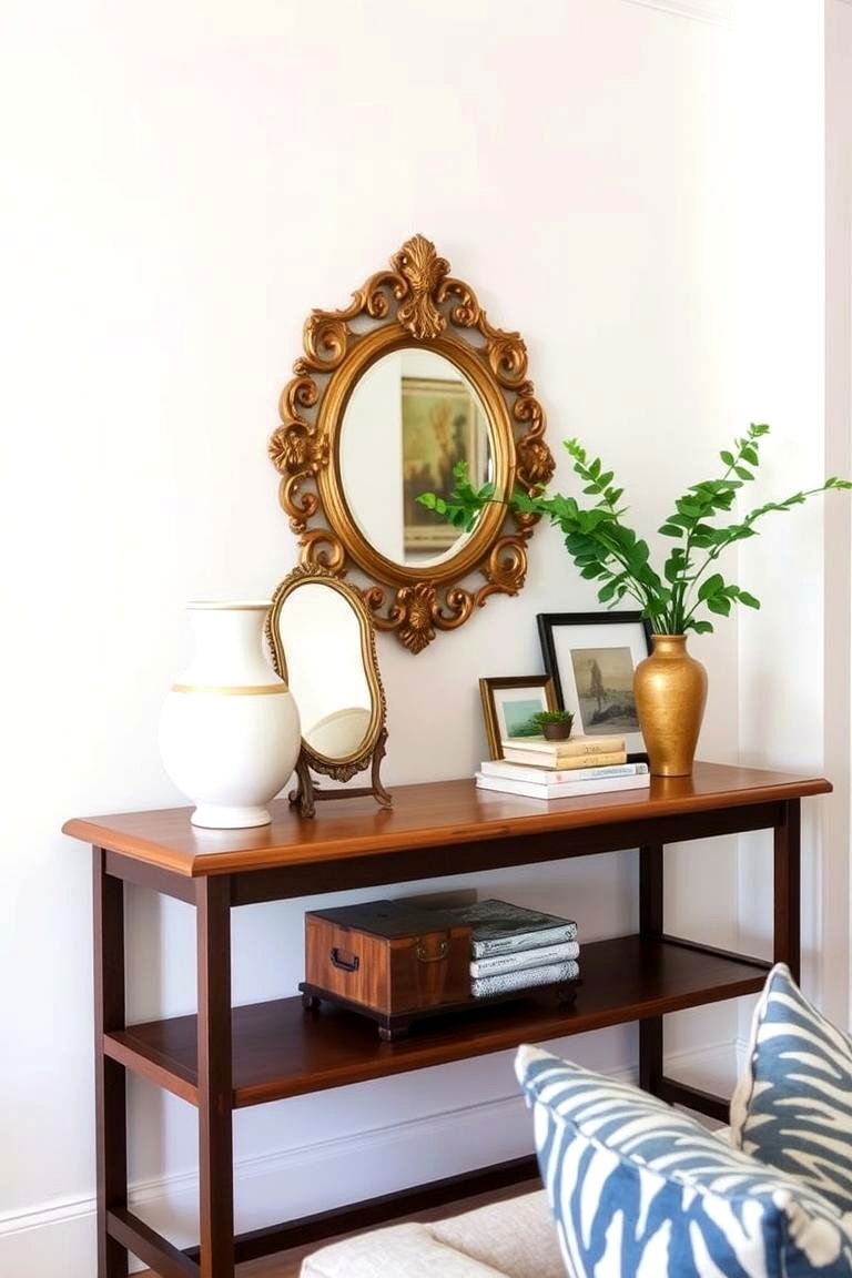 Mirror as Part of a Vignette - 24 Living Room Mirror Ideas