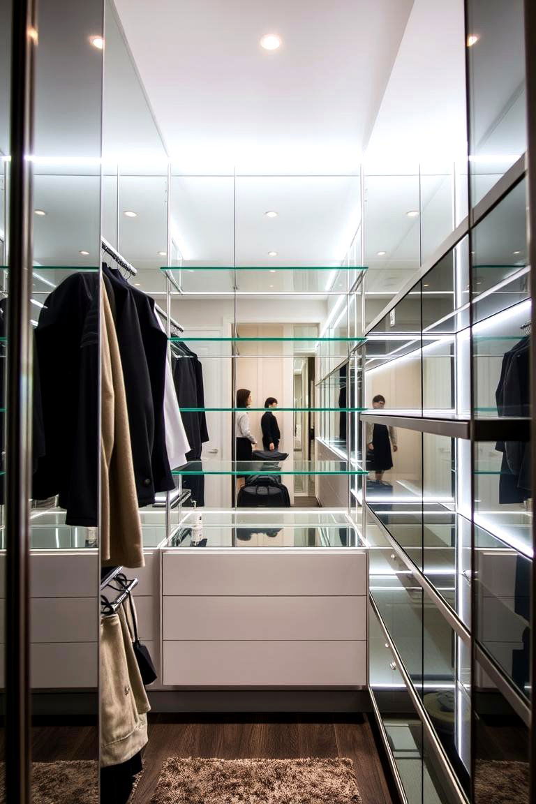 Mirror backed Shelves - 24 Closet Shelving Ideas