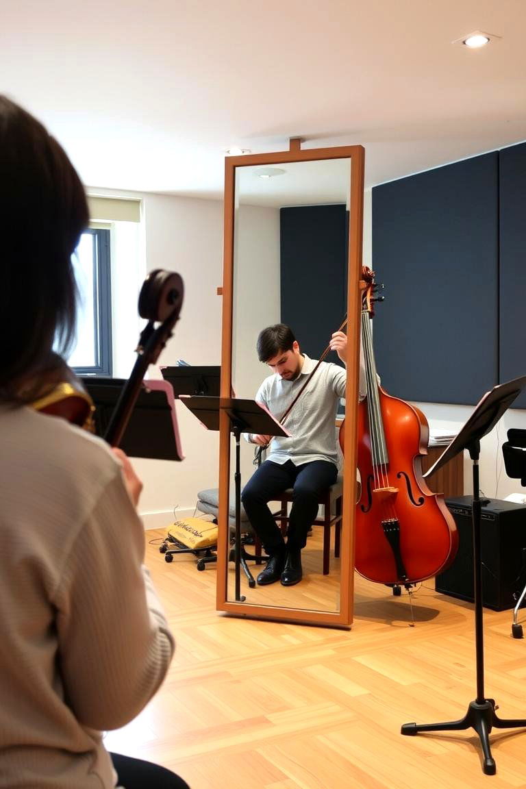 Mirror for Performance Practice - 24 Music Room Ideas