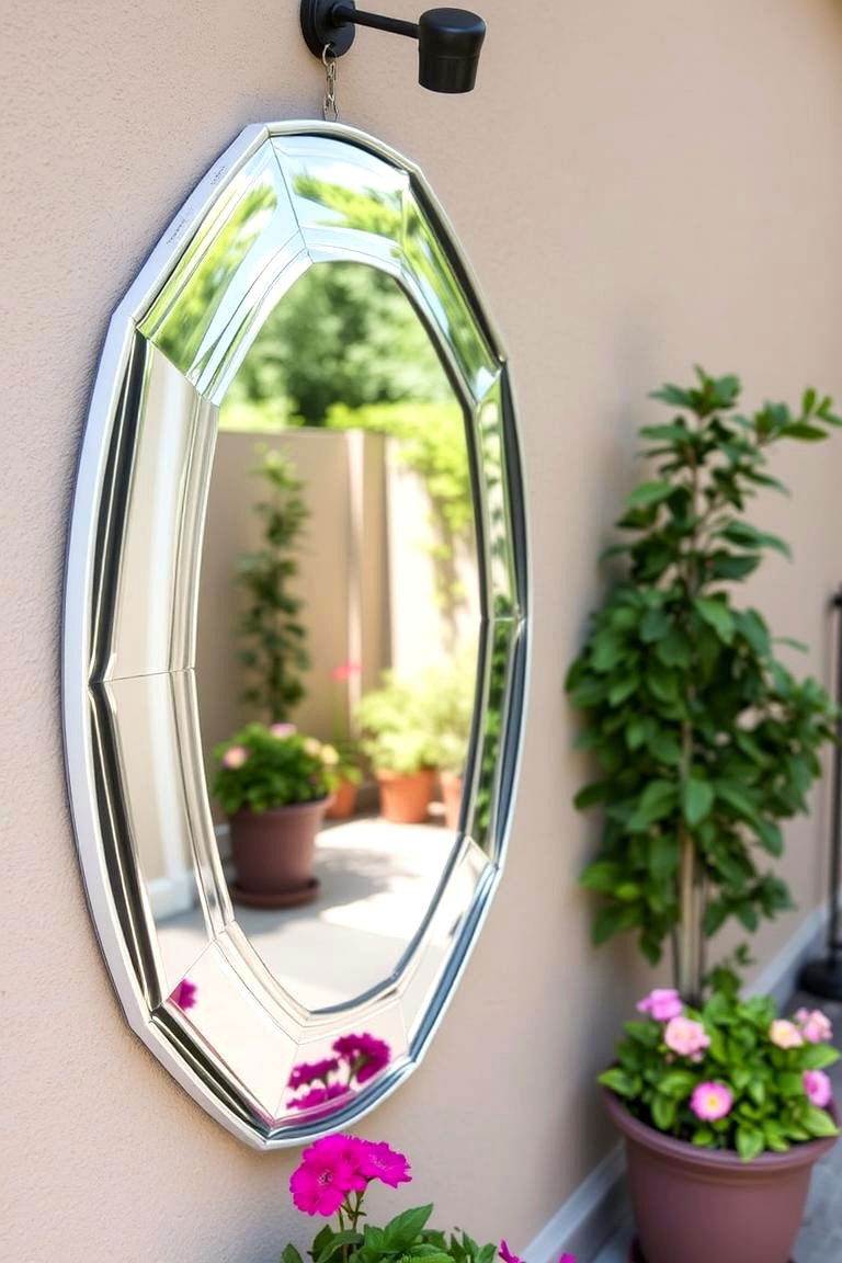 Mirror to Create the Illusion of Space - 24 Patio Small Garden Ideas