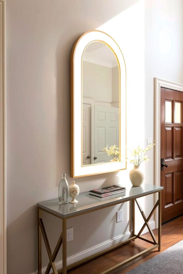 Mirror with Built In Lighting - 24 Entryway Mirror Ideas