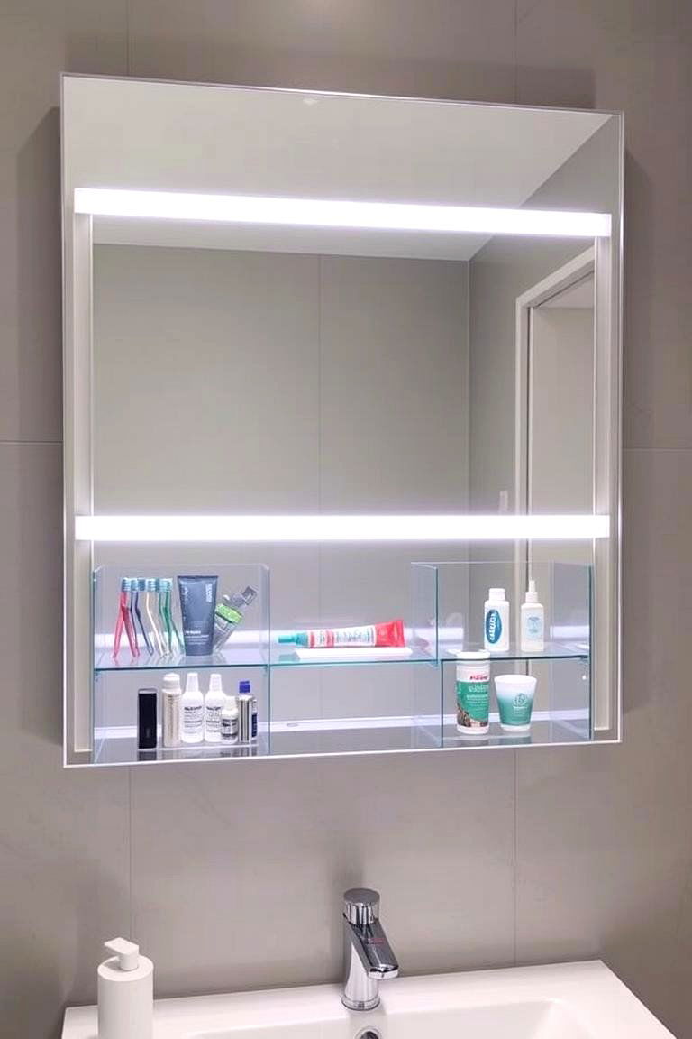 Mirror with Built in Storage - 24 Shower Storage Ideas