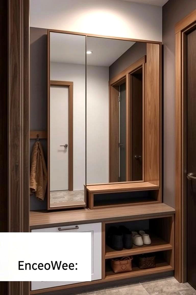 Mirror with Built in Storage - 24 Mudroom Storage Ideas