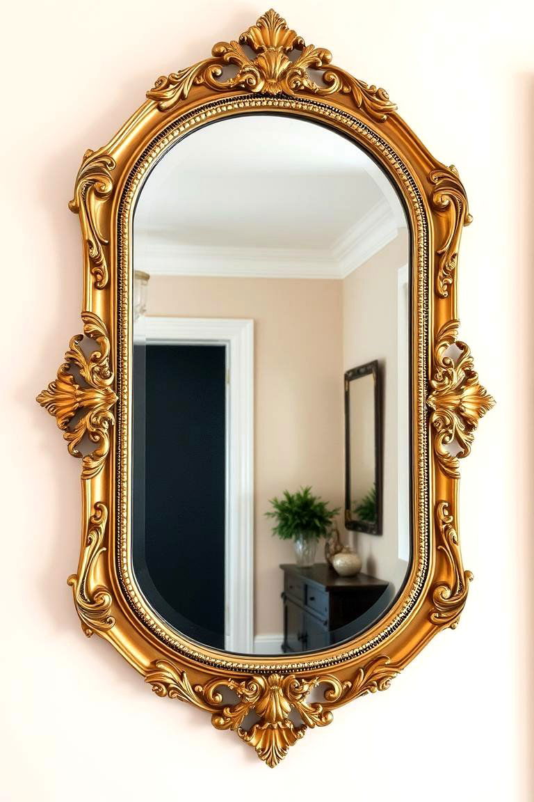 Mirror with Decorative Frame - 24 Entryway Mirror Ideas