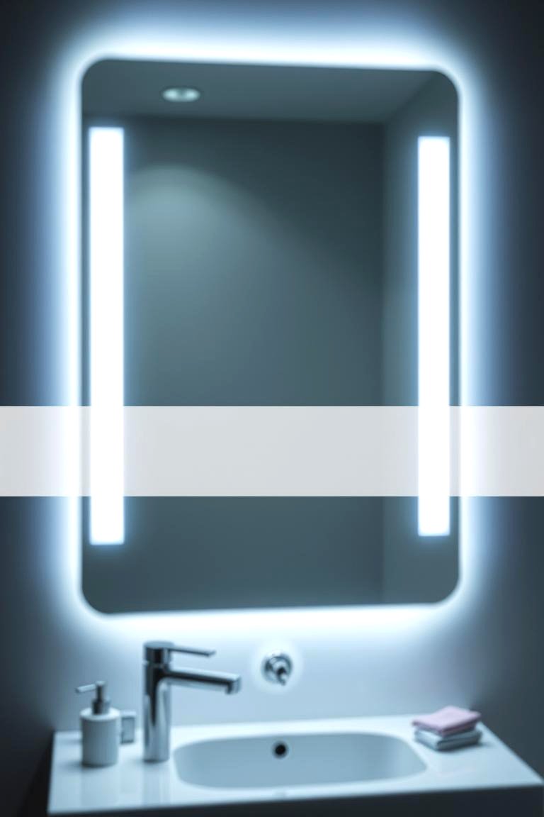Mirror with Integrated LED Lighting - 24 Bathroom Lighting Ideas
