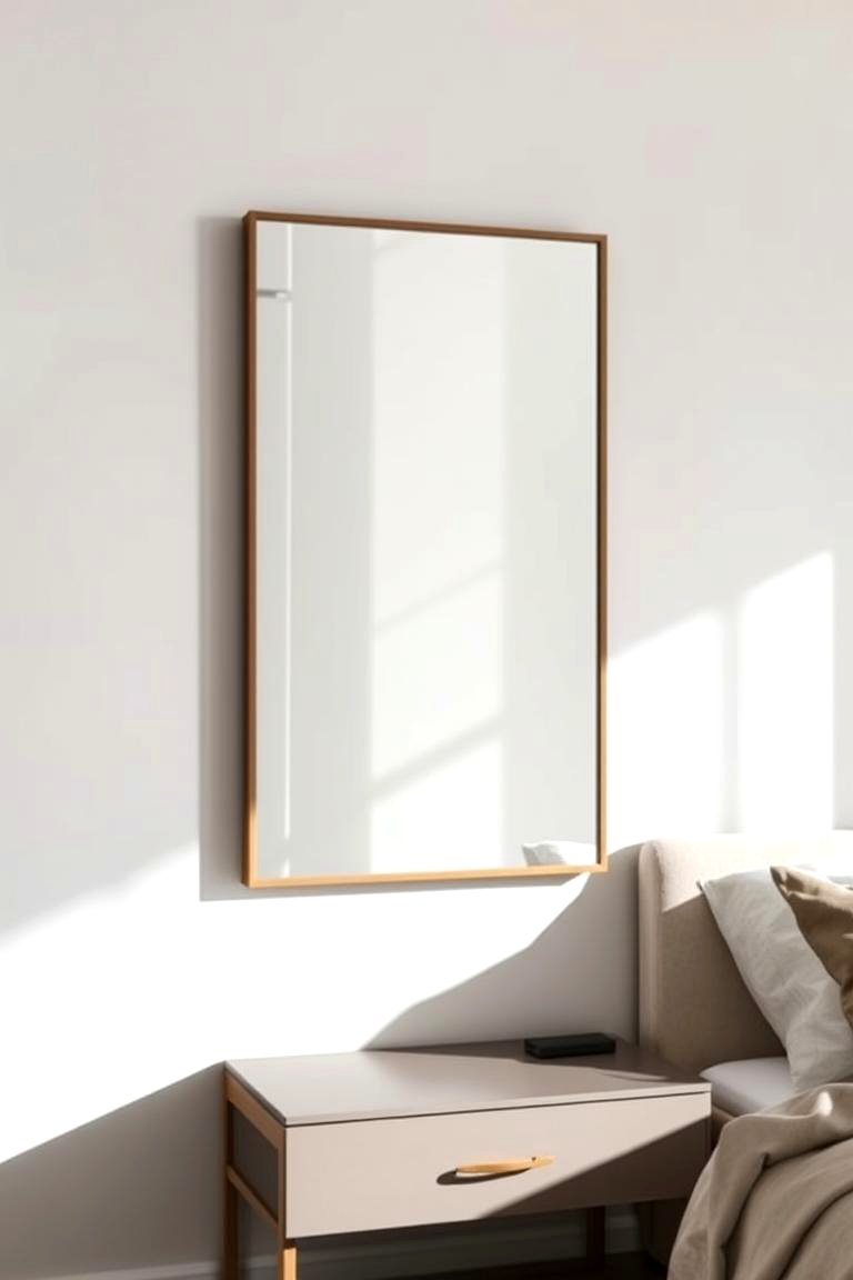 Mirrored Accent Wall Behind the Nightstand - 24 Mirror Behind Nightstand Design Ideas