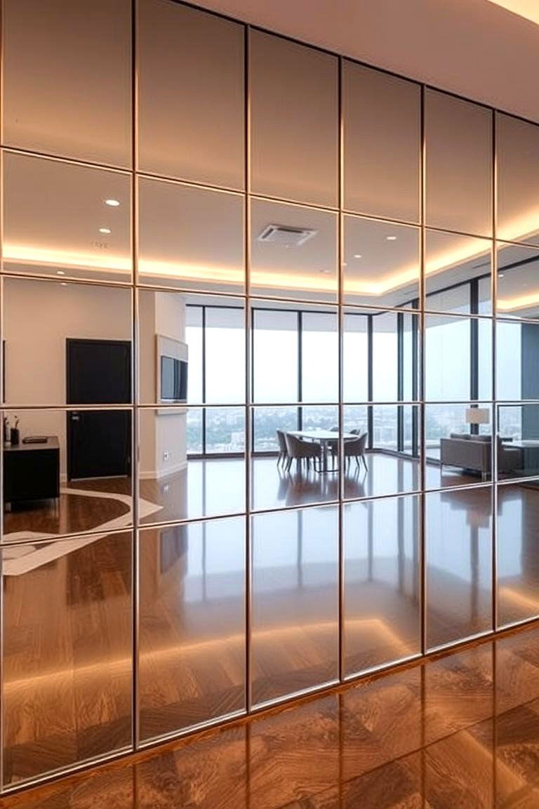 Mirrored Accent Wall - 24 Bedroom Mirror Ideas