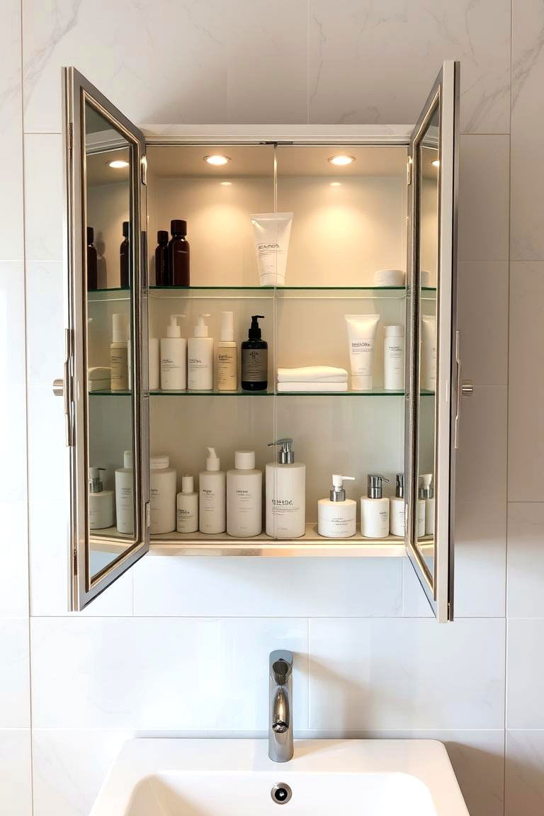 Mirrored Cabinets for Storage and Style - 24 Bathroom Mirror Ideas