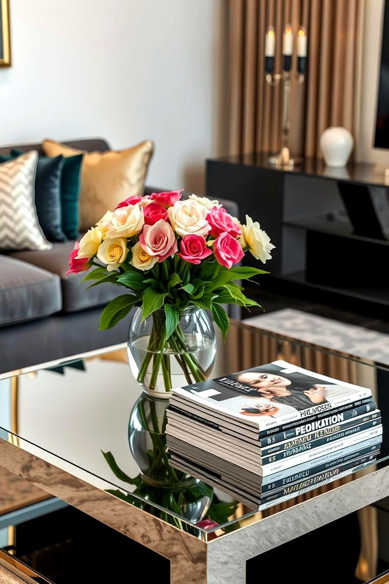 Mirrored Coffee Table - 24 Living Room Mirror Ideas