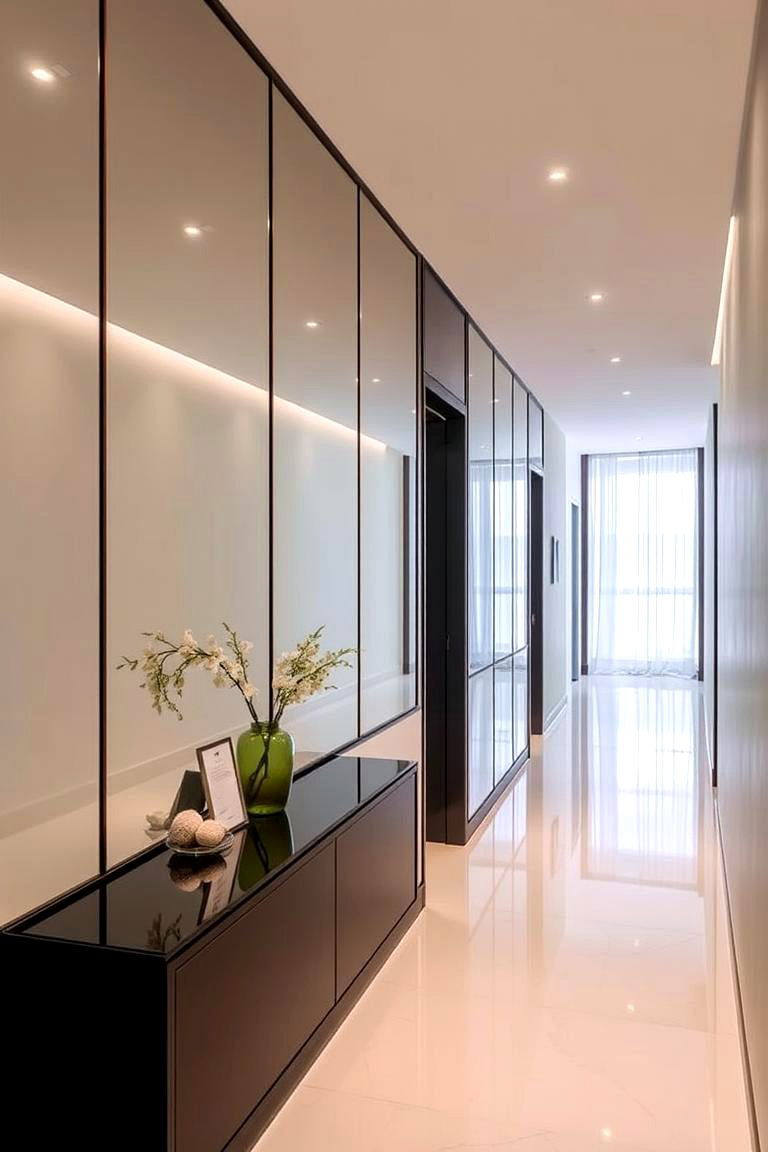 Mirrored Half Wall - 24 Half Wall Ideas