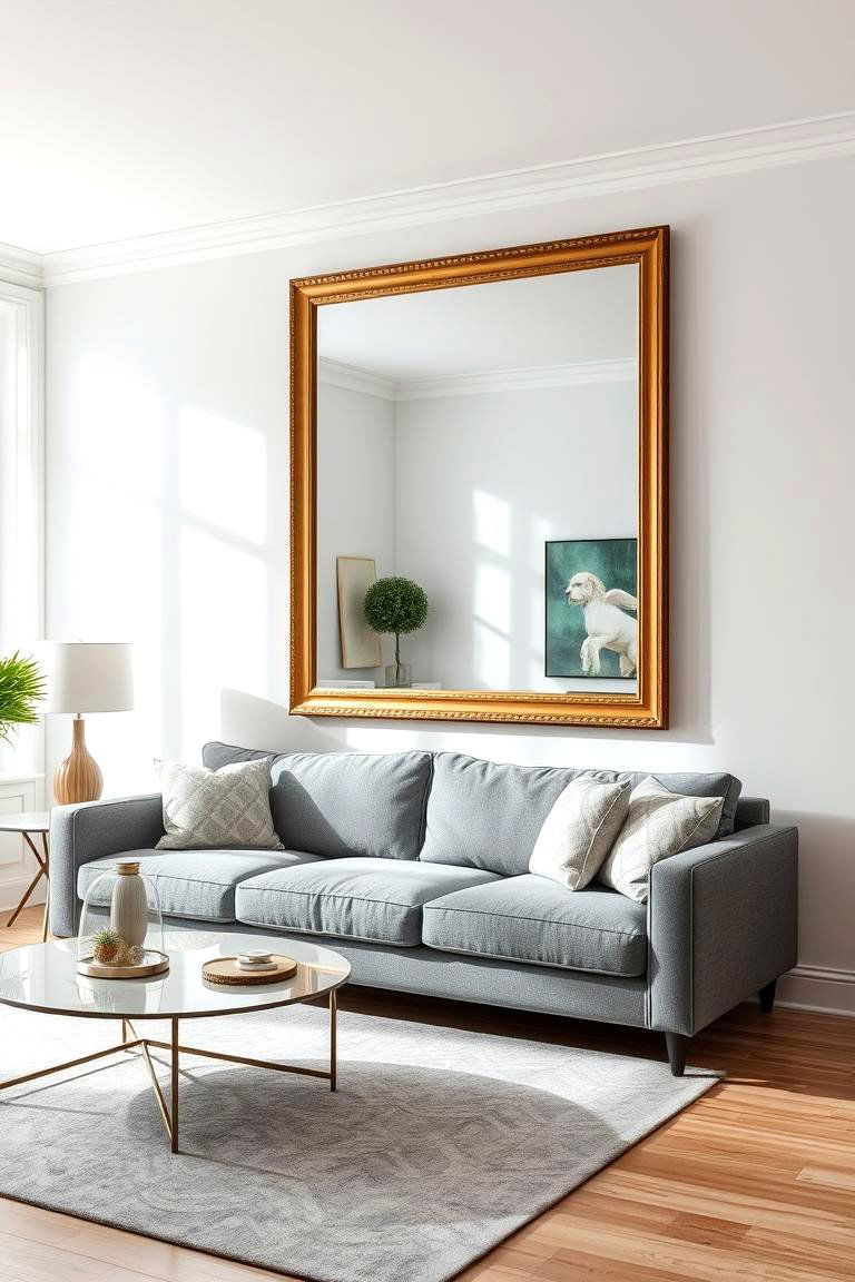 Mirrored Reflections - 24 Grey Couch Living Room Ideas