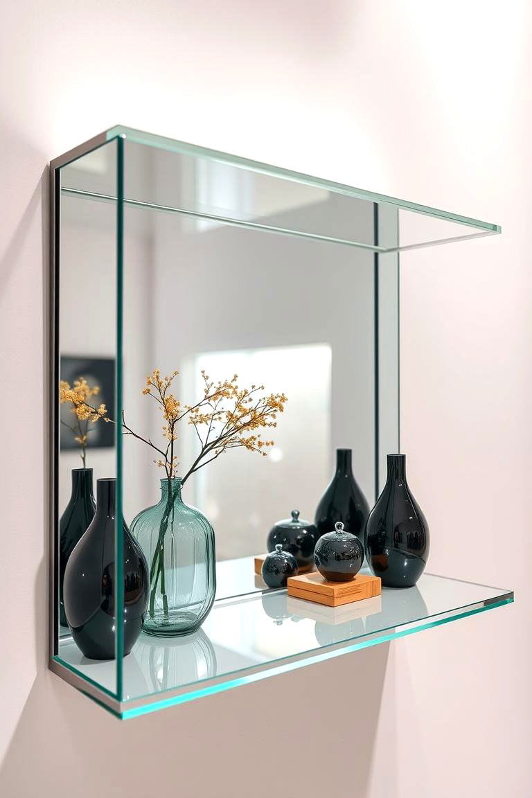 Mirrored Shelf Reflections - 24 Shelf Decor Ideas