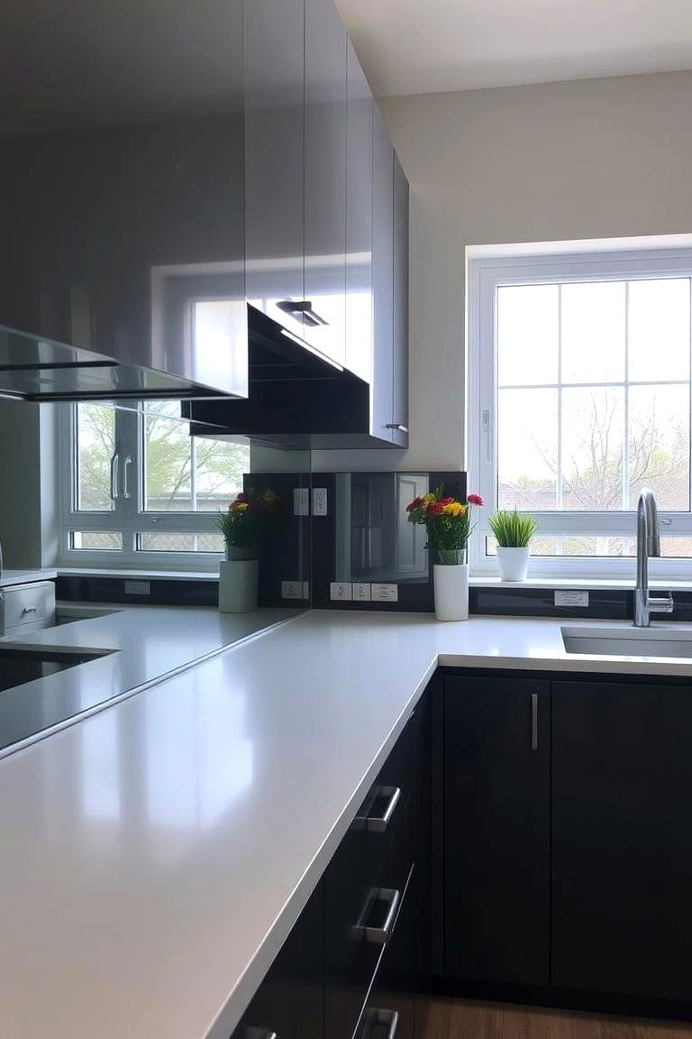 Mirrored Splashback for Added Light - 24 Kitchen Splashback Ideas