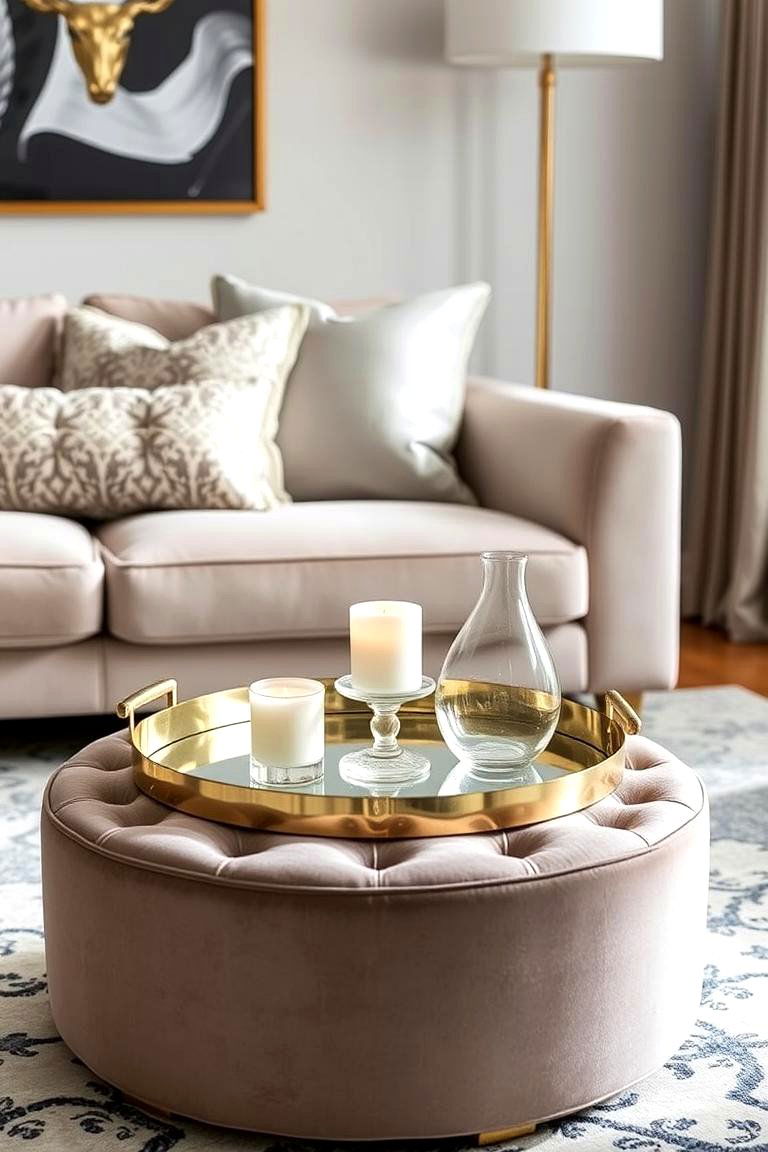 Mirrored Tray as Decor - 24 Living Room Mirror Ideas