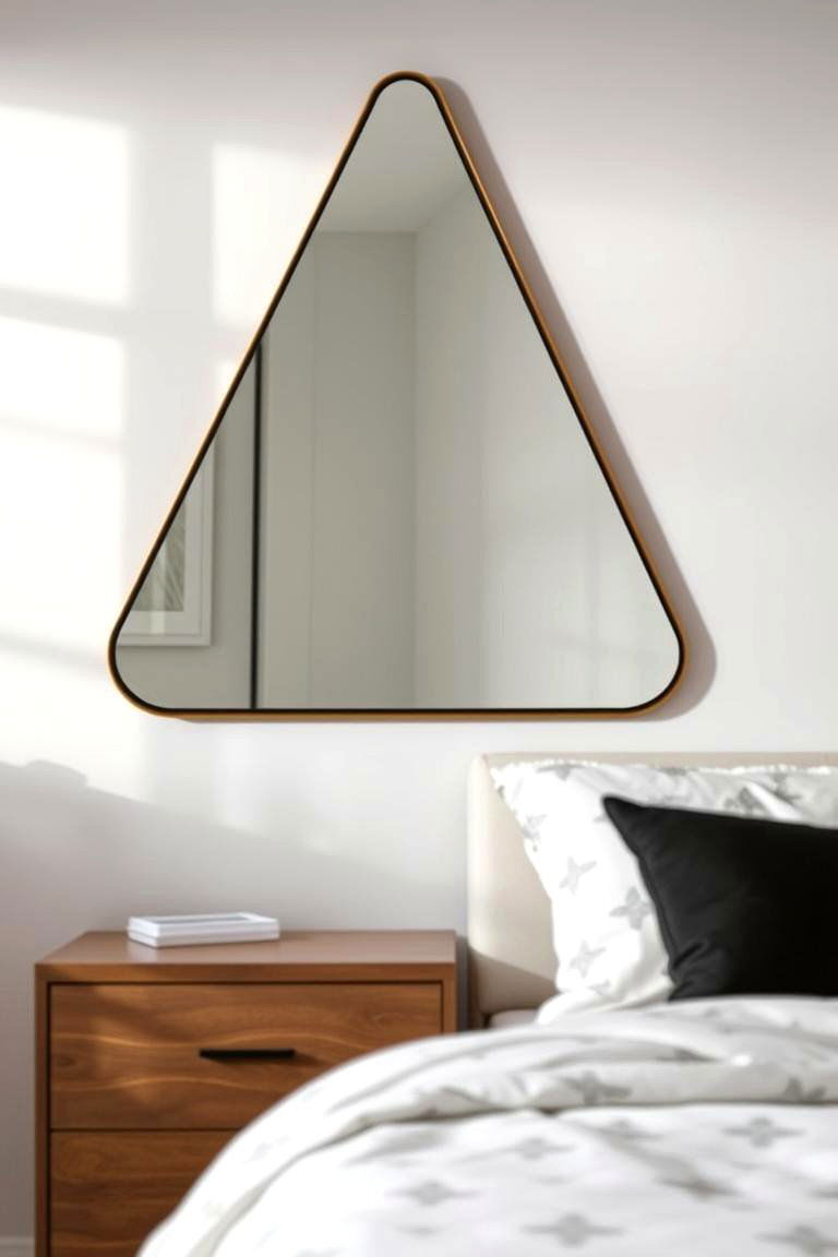 Mirrored Tray on Nightstand with Matching Mirror Behind - 24 Mirror Behind Nightstand Design Ideas
