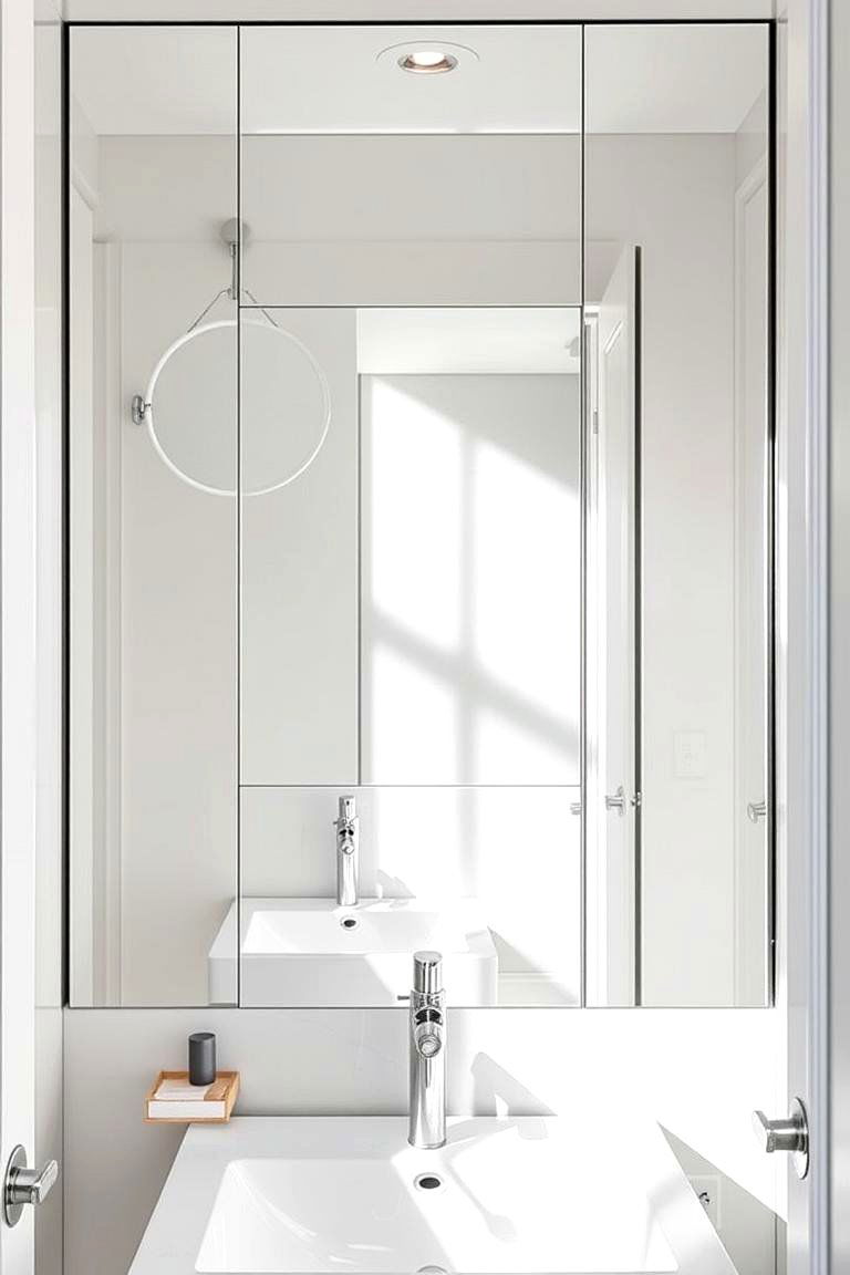 Mirrored Wall Panels - 24 Bathroom Wall Ideas