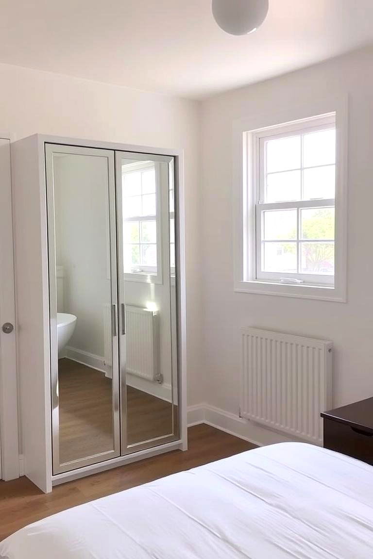 Mirrored Wardrobe Doors - 24 Shared Bedroom Ideas for Small Rooms