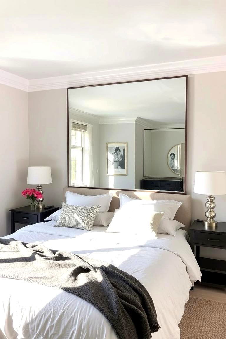 Mirrors for Depth - 24 No Headboard Ideas