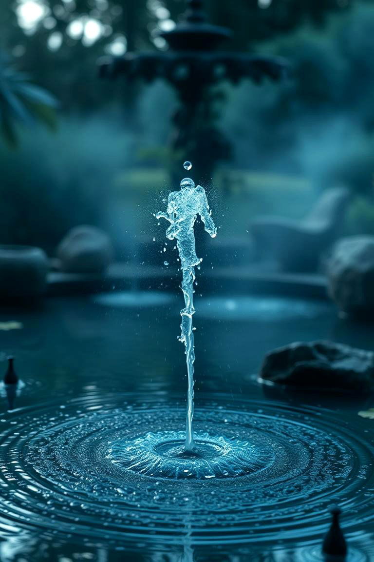 Mist and Rainwater Feature Pond - 24 Pond Landscaping Ideas