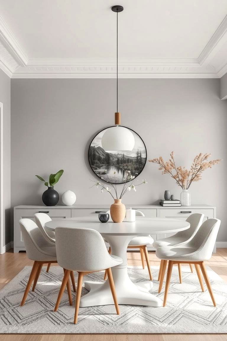 Misty Gray for a Serene Minimalist Space - 24 Dining Room Paint Colors