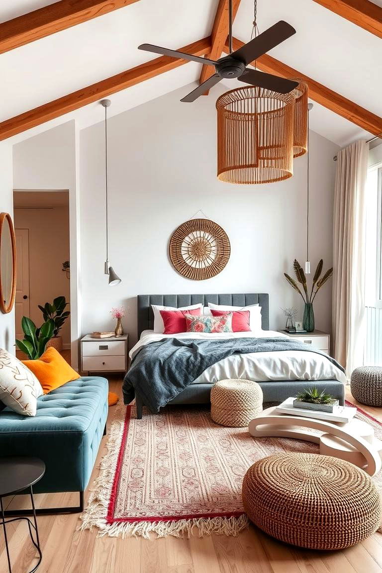 Mix Modern and Boho Styles - 24 Small Boho Bedroom Ideas
