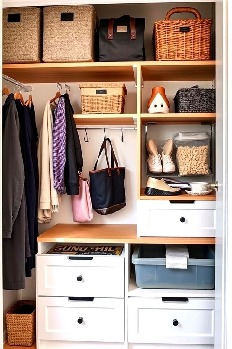 Mix and Match Storage Types for Variety - 24 Entryway Closet Ideas