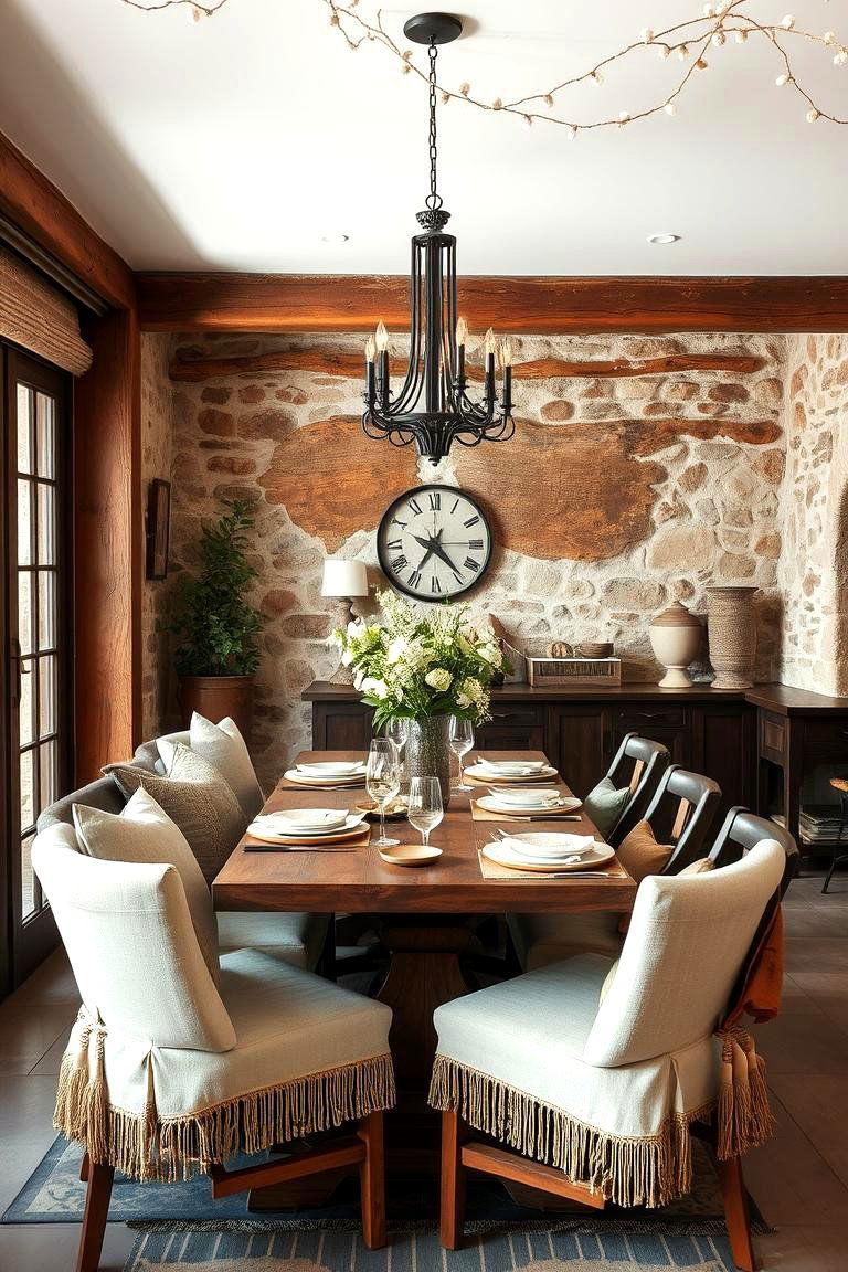 Mix and Match Wooden Chairs for Eclectic Style - 24 Rustic Dining Room Ideas