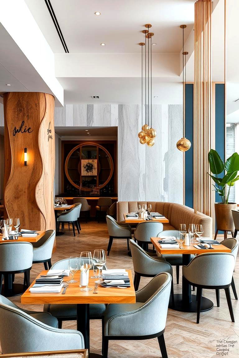Mix of Natural and Metallic Elements - 24 Glam Dining Room Ideas