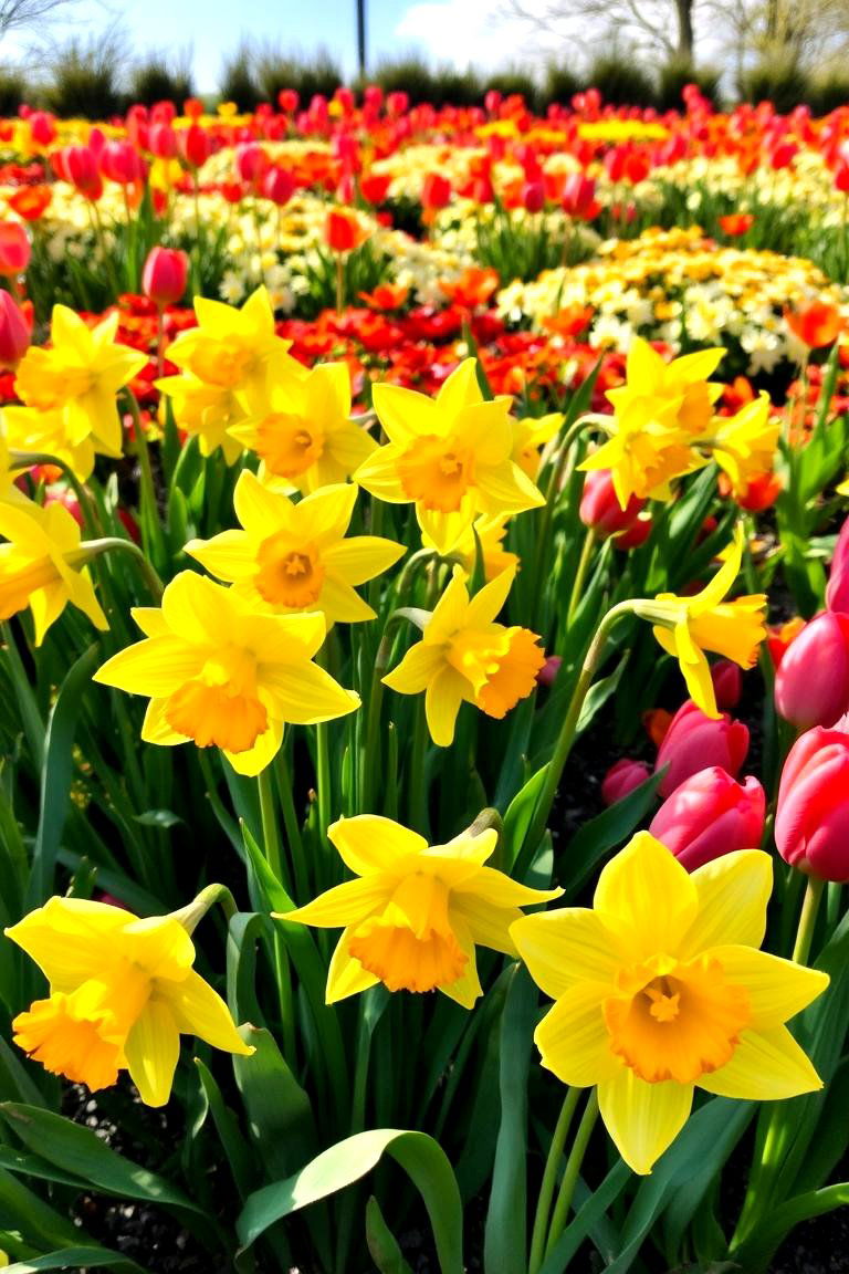 Mixed Blooms with Daffodils and Tulips - 24 Daffodil Garden Ideas