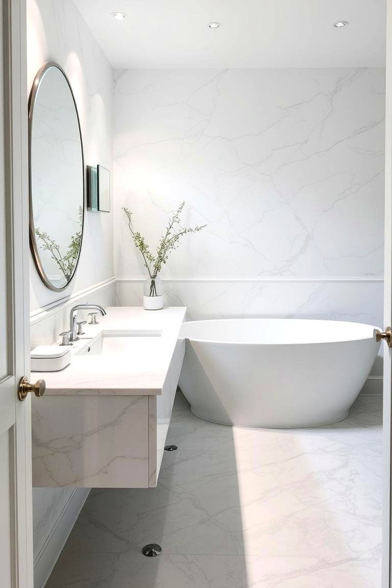 Mixed Marble Finishes - 24 Marble Bathroom Ideas