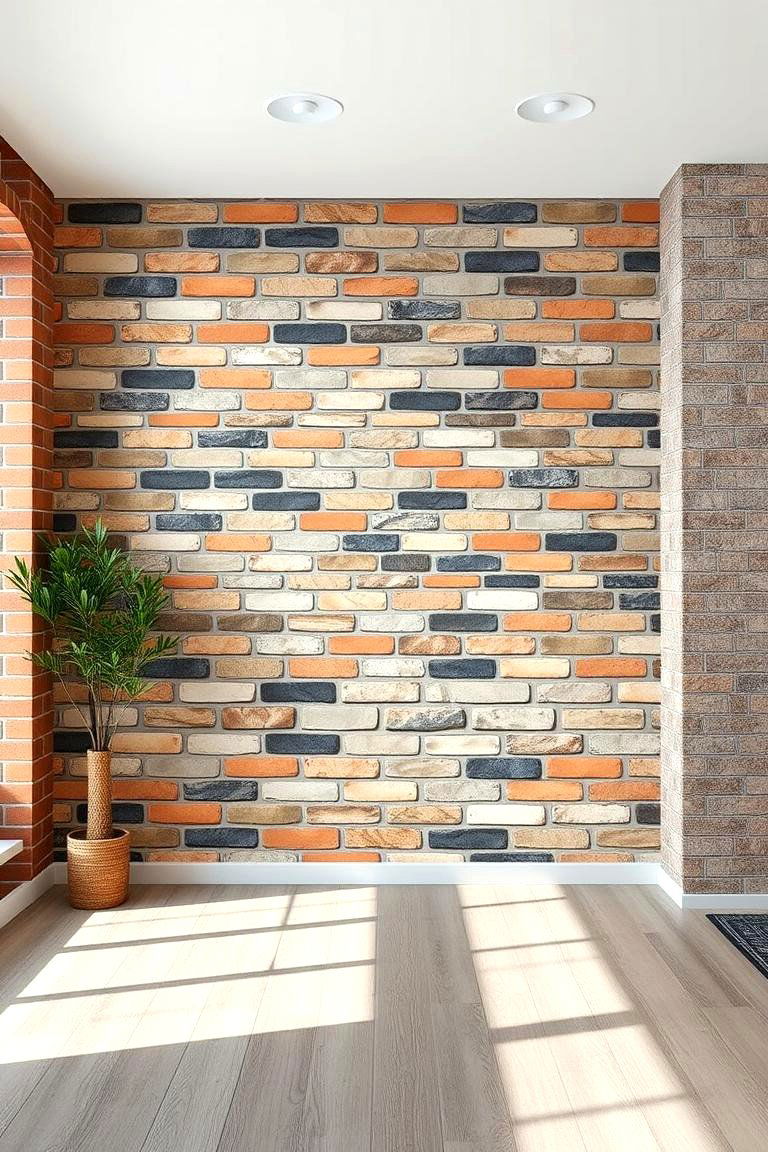 Mixed Material Brick Fusion - 24 Brick Wallpaper Ideas