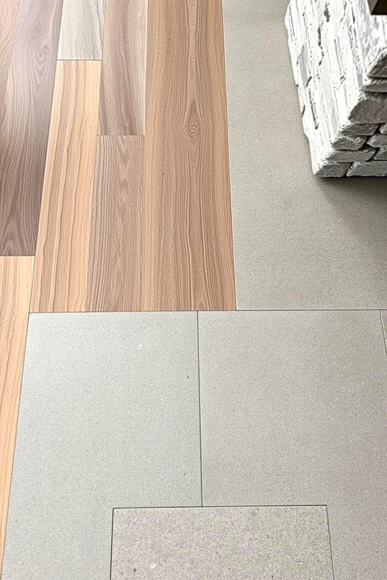 Mixed Material Concrete Designs - 24 Concrete Floor Design Ideas