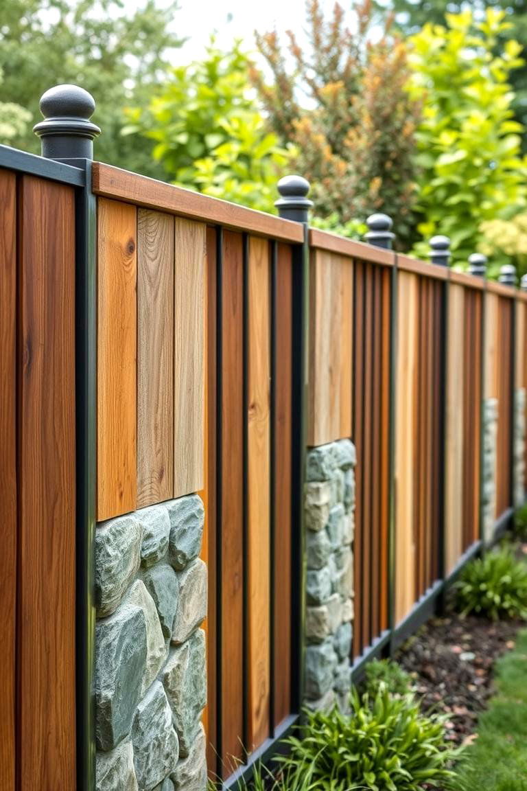 Mixed Material Fence - 24 Vegetable Garden Fence Ideas