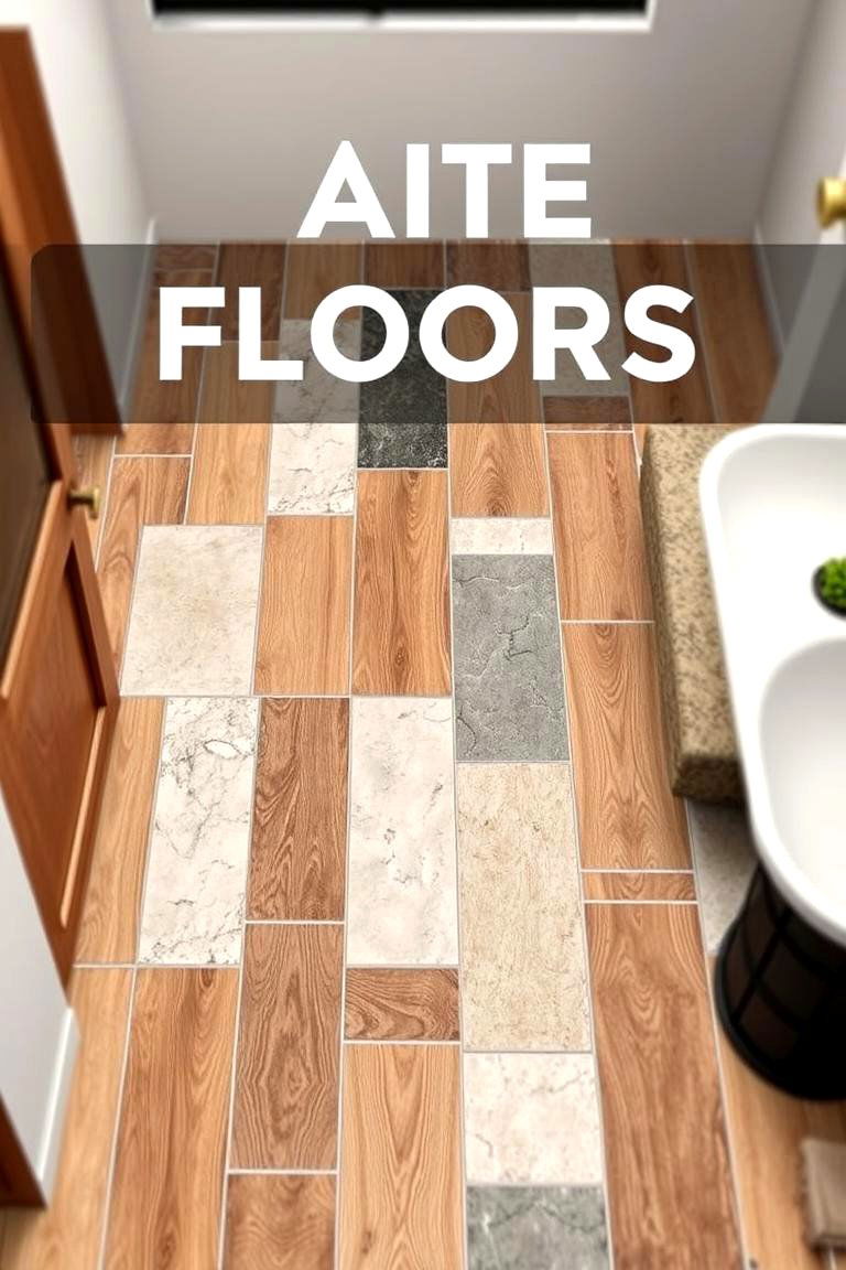 Mixed Material Flooring - 24 Bathroom Flooring Ideas