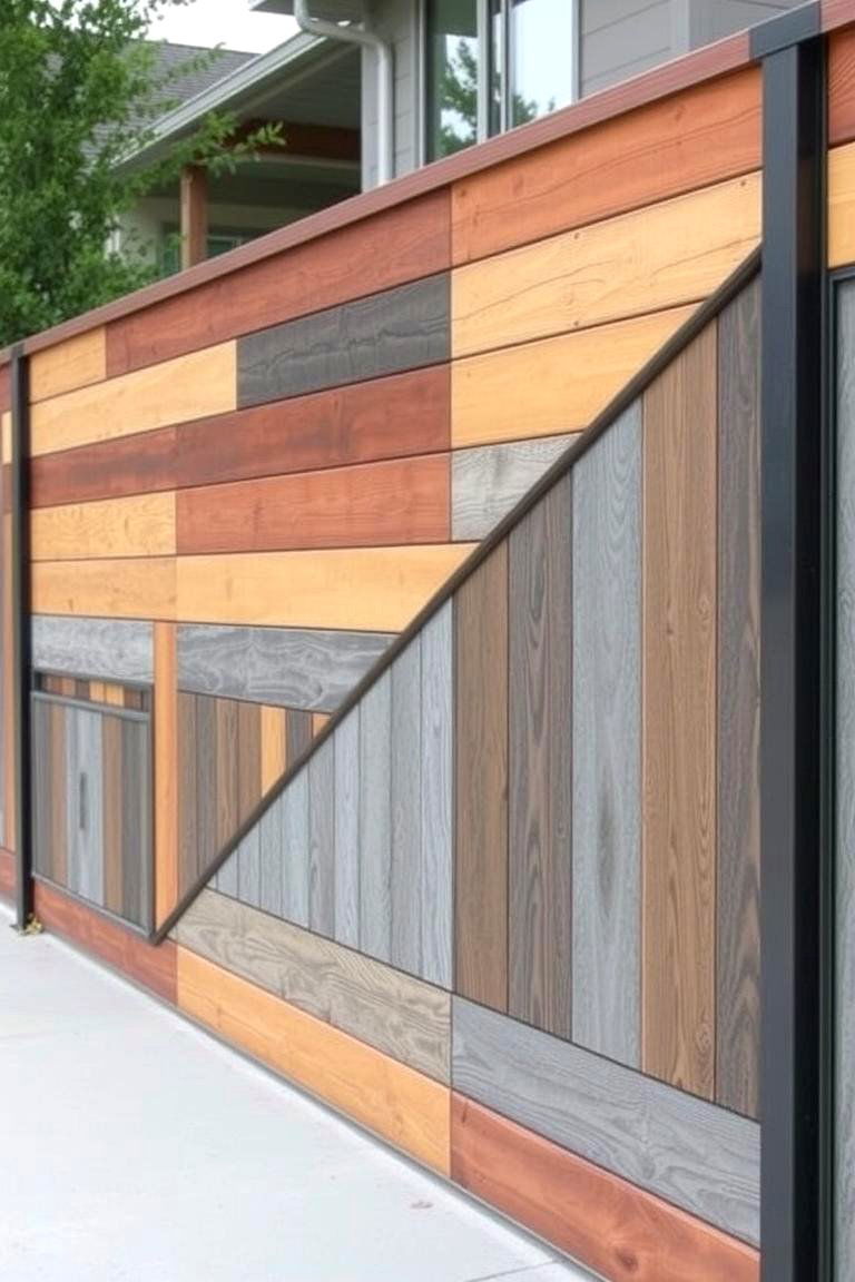 Mixed Material Harmony - 24 Decorative Fence Ideas