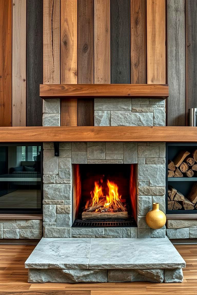 Mixed Material Marvels - 24 Mid-century Modern Fireplace Ideas