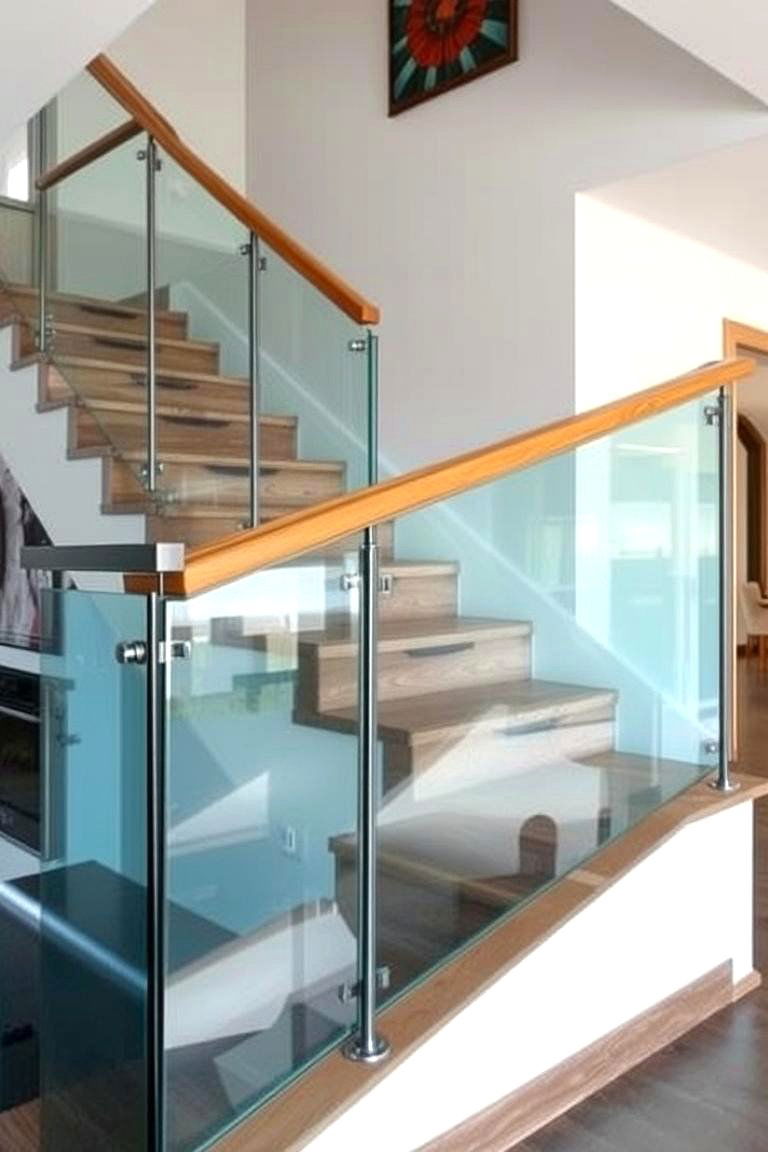 Mixed Material Masterpiece - 24 Stair Railing Ideas