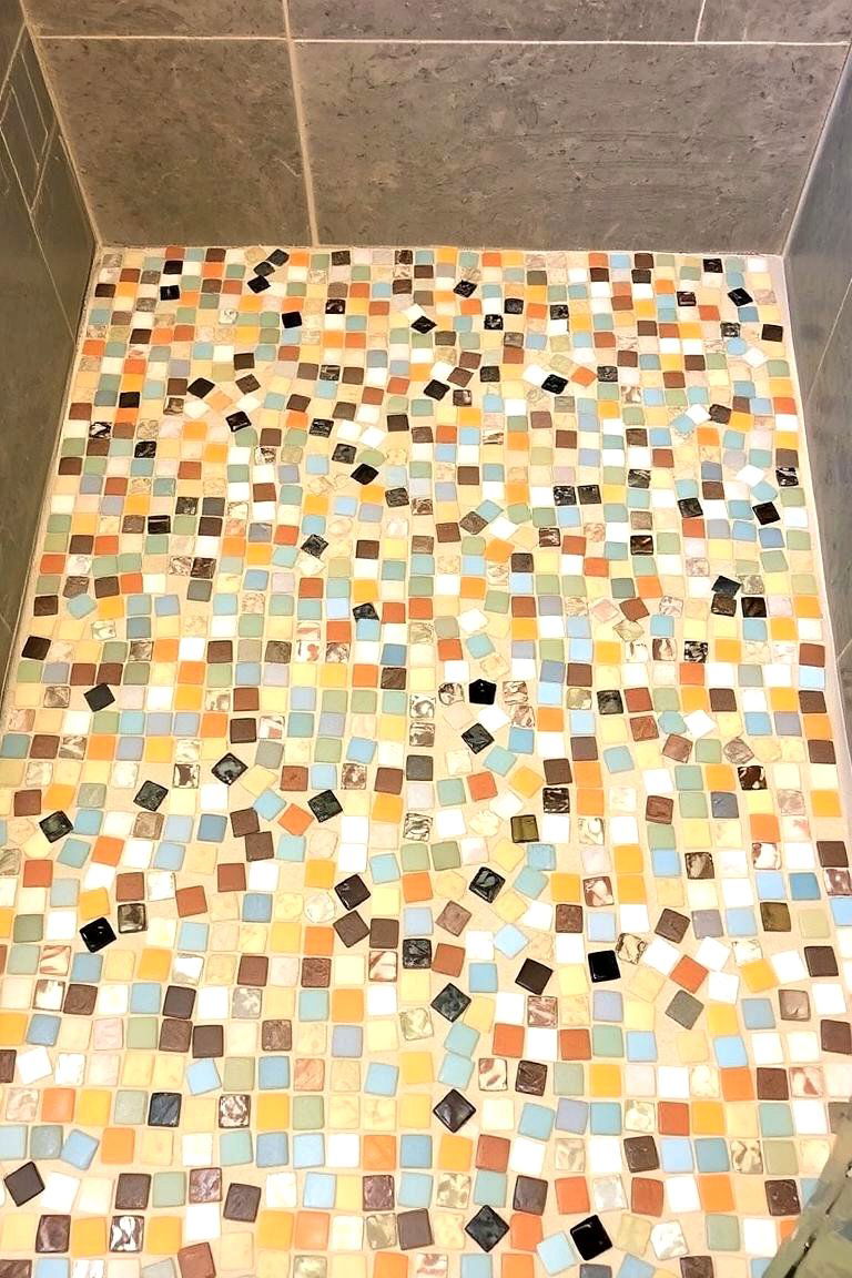 Mixed Material Mosaic - 24 Shower Floor Tile Ideas
