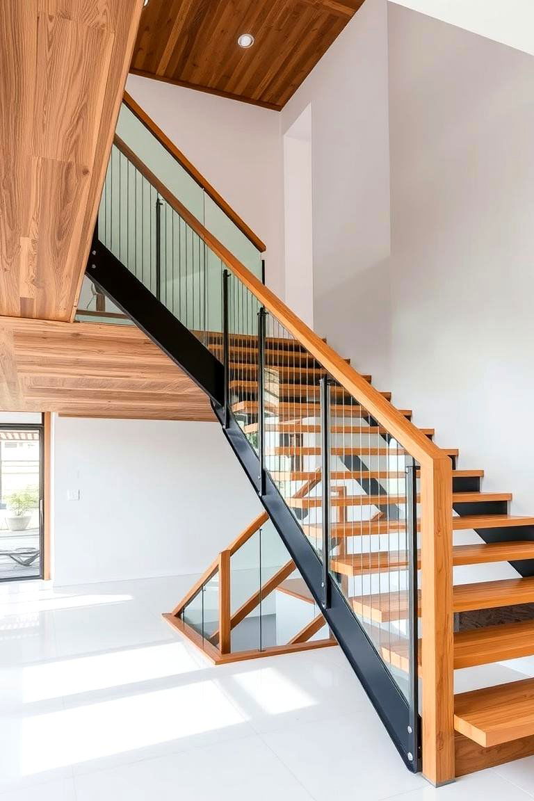 Mixed Material Staircase - 24 Contemporary Staircase Design Ideas