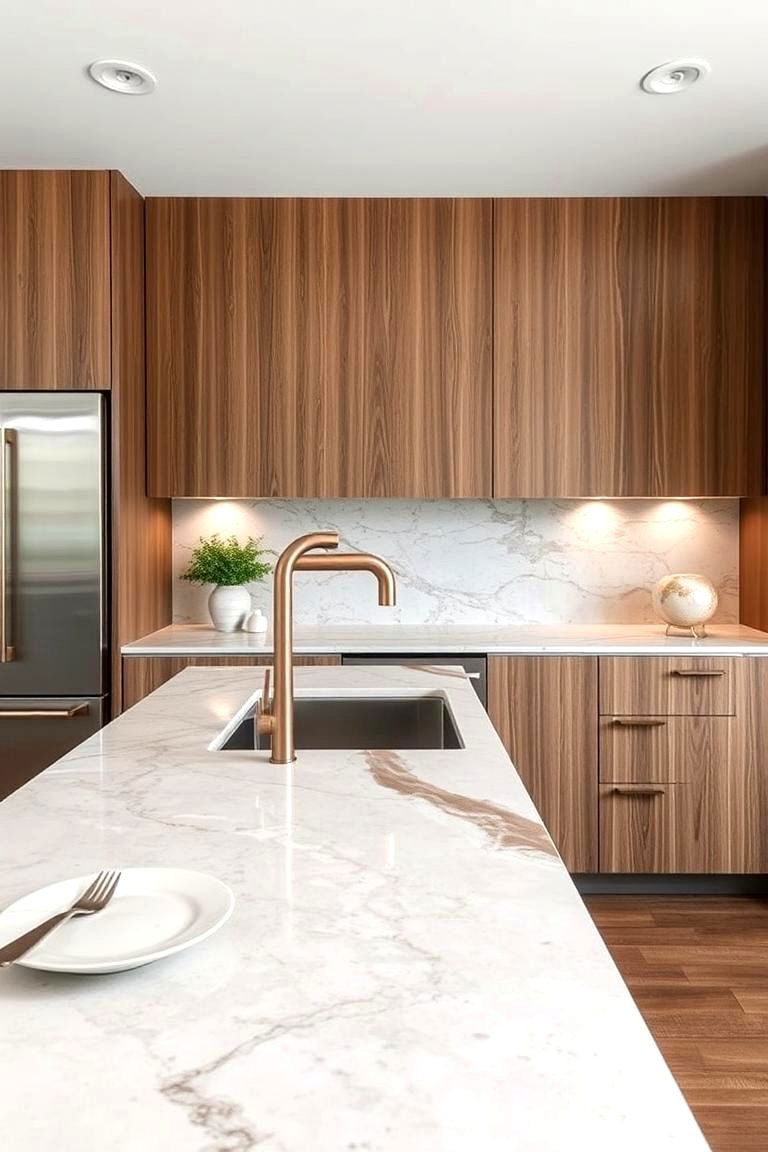 Mixed Materials Countertops - 24 Cottage Kitchen Ideas