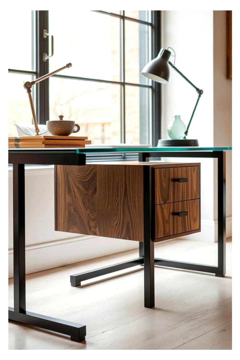 Mixed Materials Desk Style - 24 Desk in Front of Window Ideas