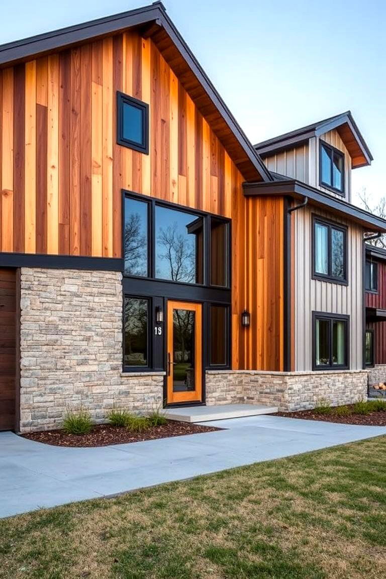 Mixed Materials Facade - 24 Barn House Exterior Ideas