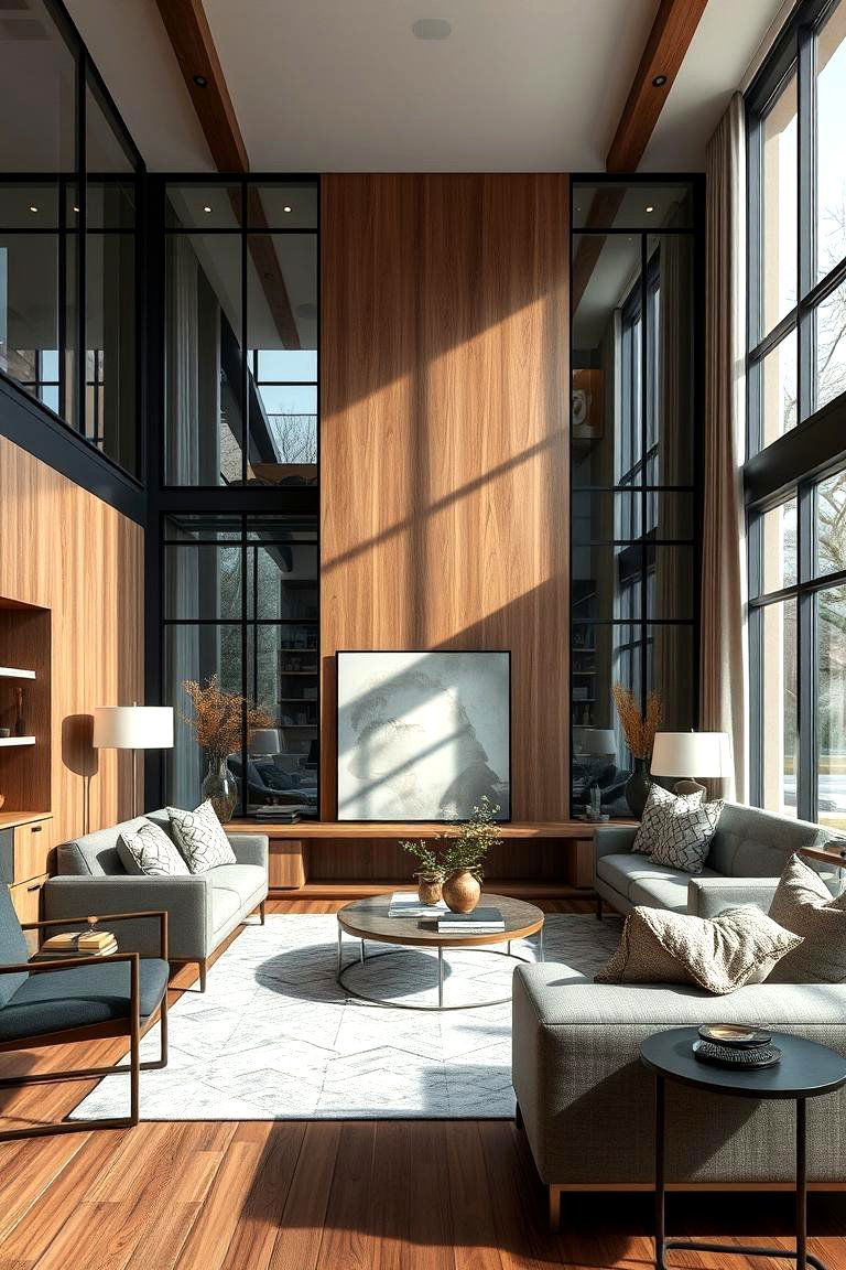 Mixed Materials Harmony - 24 Transitional Living Room Ideas