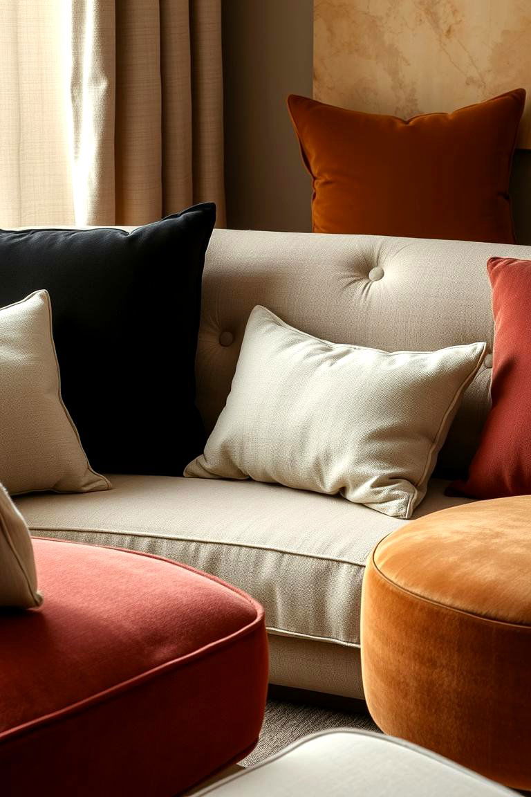 Mixed Materials Mastery - 24 Mismatched Sofas in Living Room Ideas