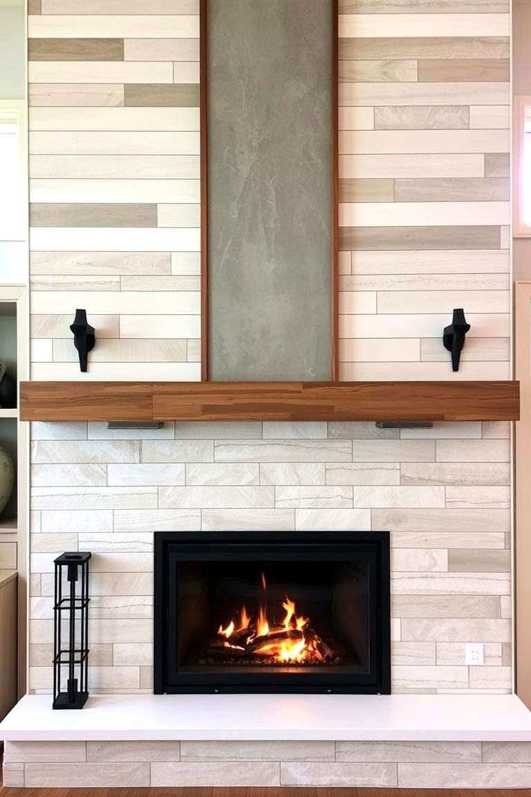 Mixed Materials Shiplap - 24 Shiplap Fireplace Ideas