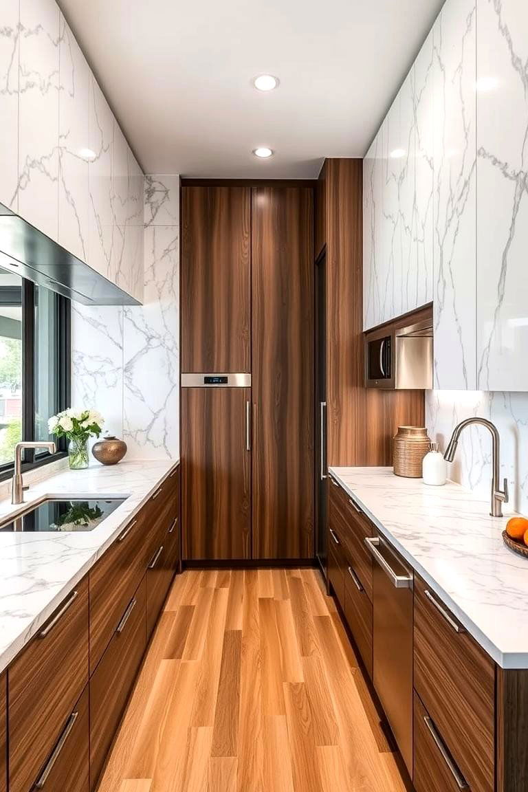 Mixed Materials for a Rich Textured Look - 24 Split Level Kitchen Design Ideas