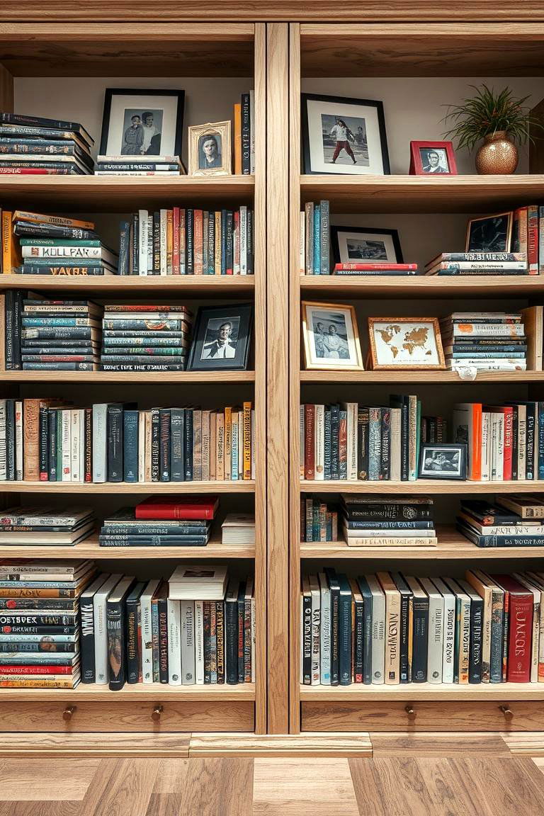 Mixed Media Displays - 24 Bookshelf Organization Ideas