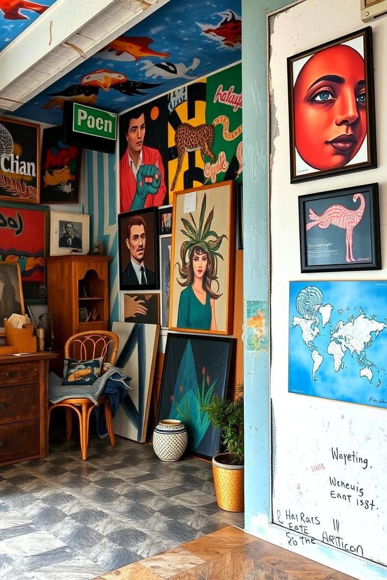 Mixed Media Wall Art Room - 24 Indie Room Ideas