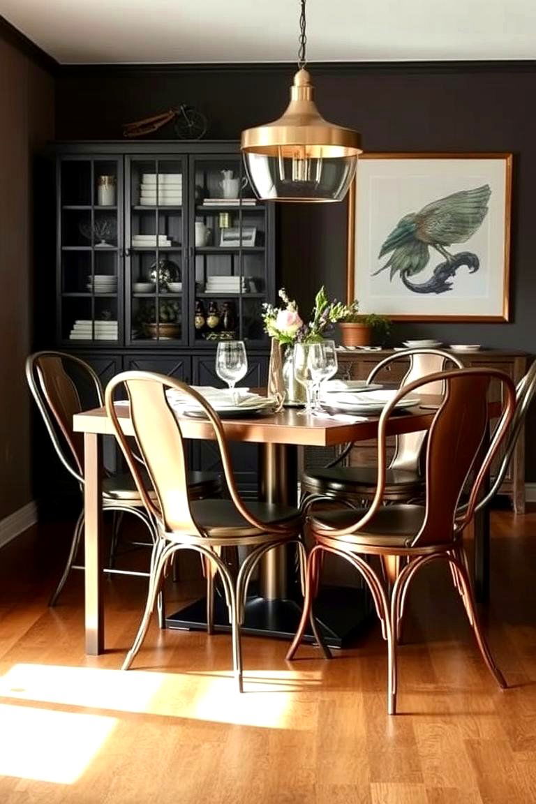 Mixed Metal Furnishings - 24 Industrial Dining Room Ideas